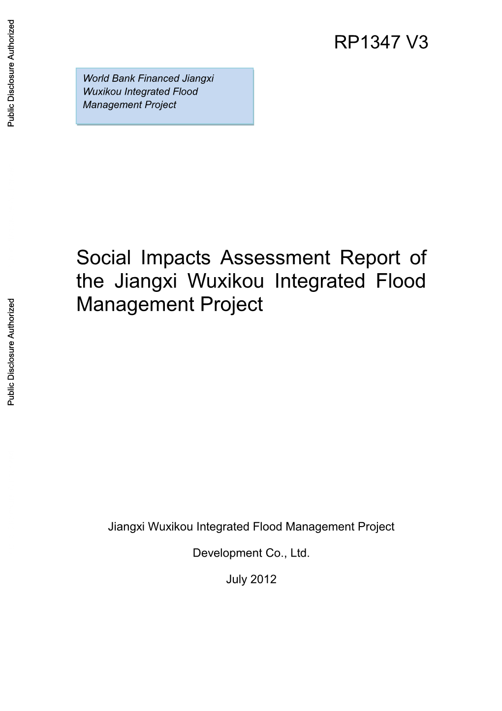 World Bank Document