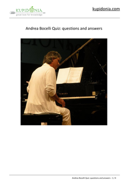 Andrea Bocelli Quiz: Questions and Answers