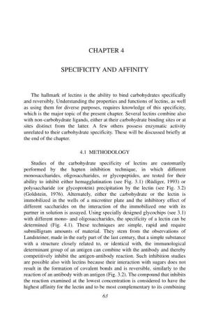Chapter 4 Specificity and Affinity