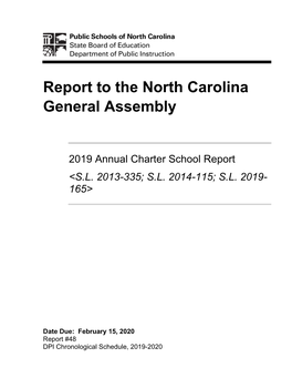 2019 Annual Charter School Report