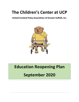 The Children's Center at UCP Education Reopening Plan September 2020