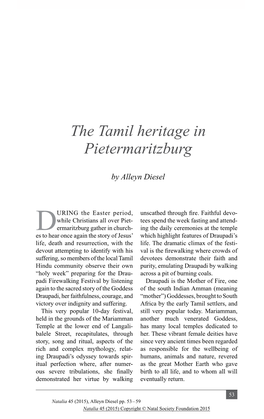 The Tamil Heritage in Pietermaritzburg Alleyn Diesel