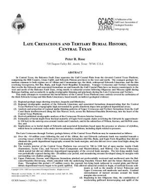 Late Cretaceous and Tertiary Burial History, Central Texas 143