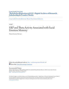 ERP and Theta Activity Associated with Facial Emotion Memory Shaina Roxanne Herman
