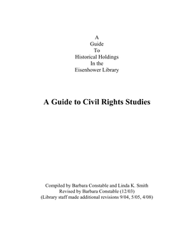 Civil Rights, Guide to Studies Of