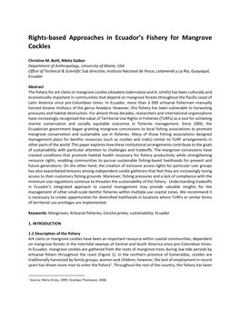 Rights-Based Approaches in Ecuador's Fishery for Mangrove