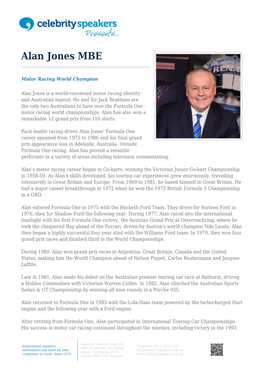 Alan Jones MBE