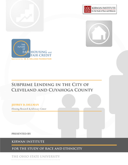 Subprime Lending in the City of Cleveland and Cuyahoga County