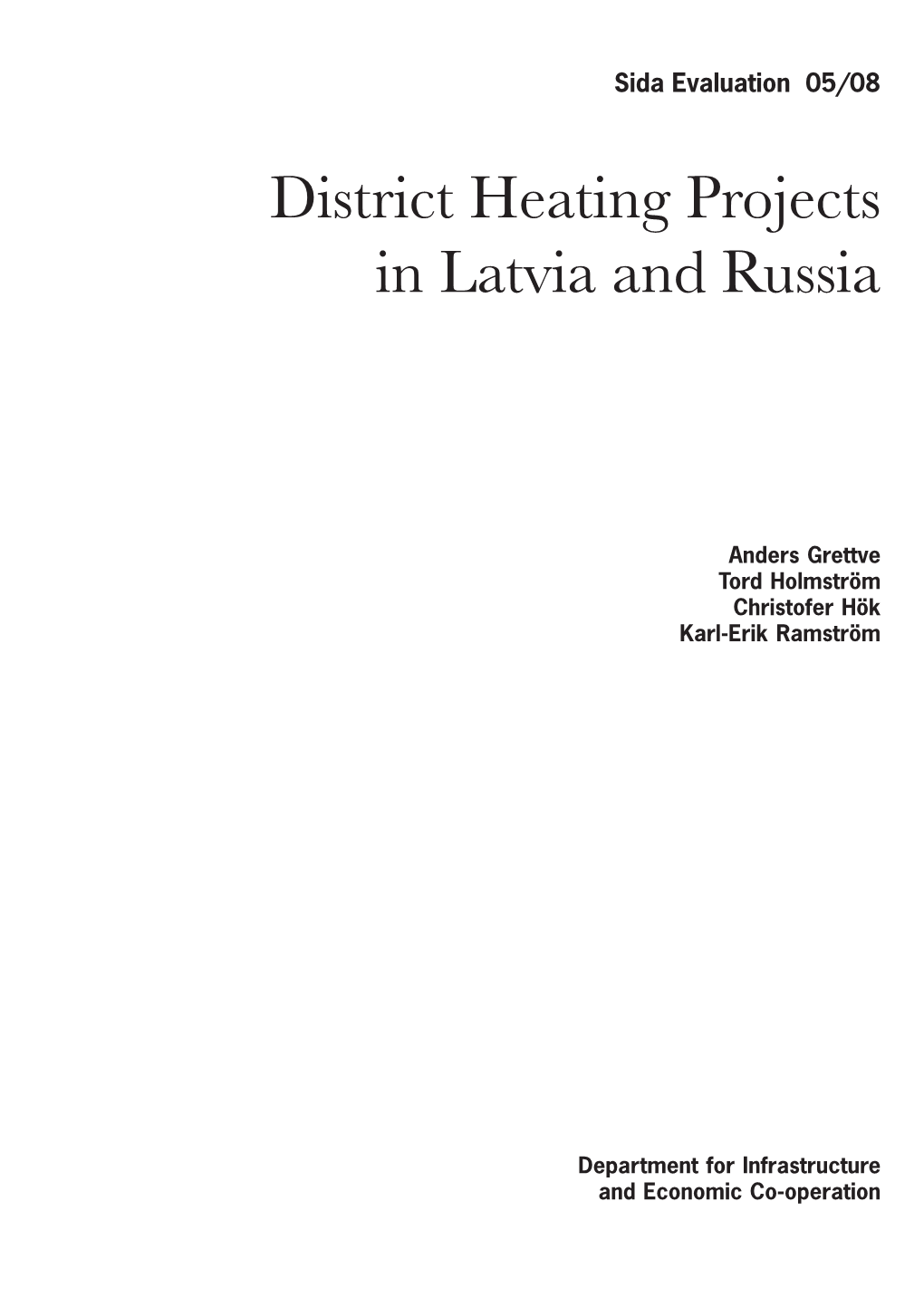 District Heating Projects in Latvia and Russia