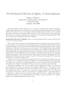 The Fundamental Theorem of Algebra: a Visual Approach