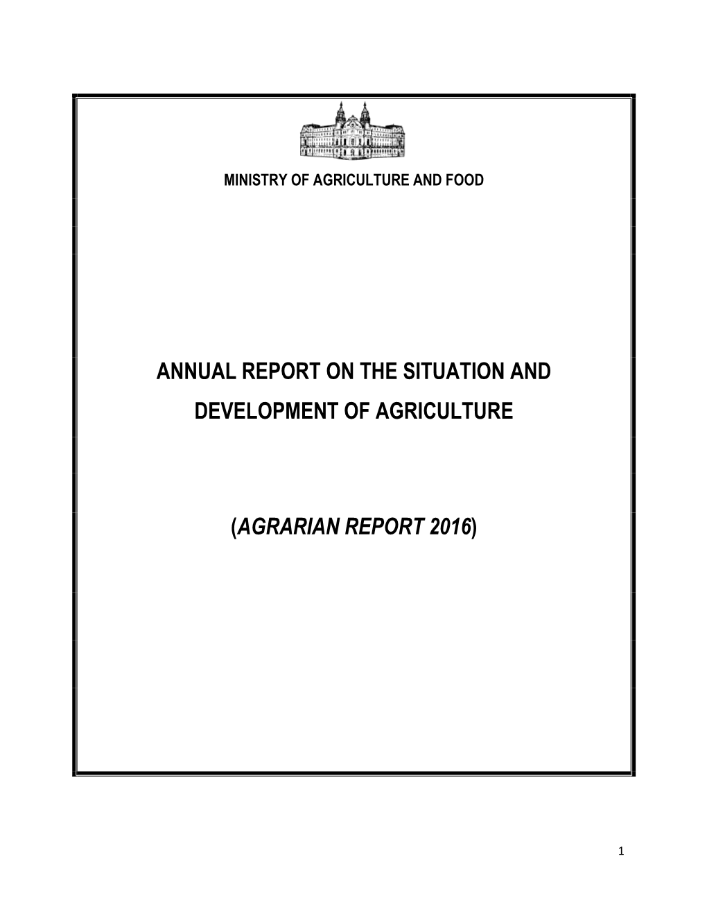 Agricultural Report 2016