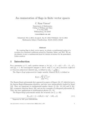 An Enumeration of Flags in Finite Vector Spaces