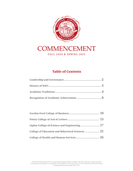 May 1 Commencement Program