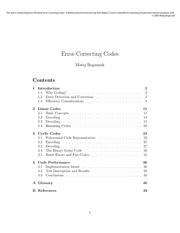 Error-Correcting Codes