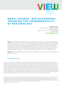 Tracking the Transmediality of Red Nose Day