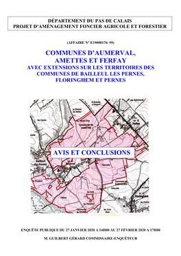 Communes D'aumerval, Amettes Et Ferfay Avis Et