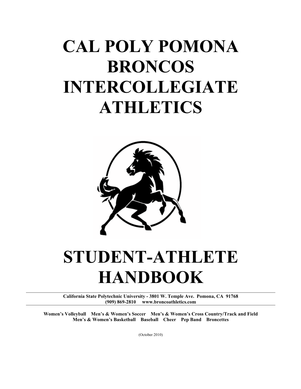 Cal Poly Pomona Broncos Intercollegiate Athletics
