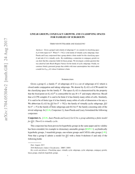 Arxiv:1704.05304V2 [Math.GR] 24 Aug 2017 Iergop,Rltvl Yeblcgroups