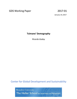 GDS Working Paper 2017-01 Center for Global Development And