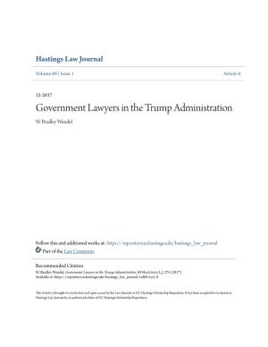 Government Lawyers in the Trump Administration W