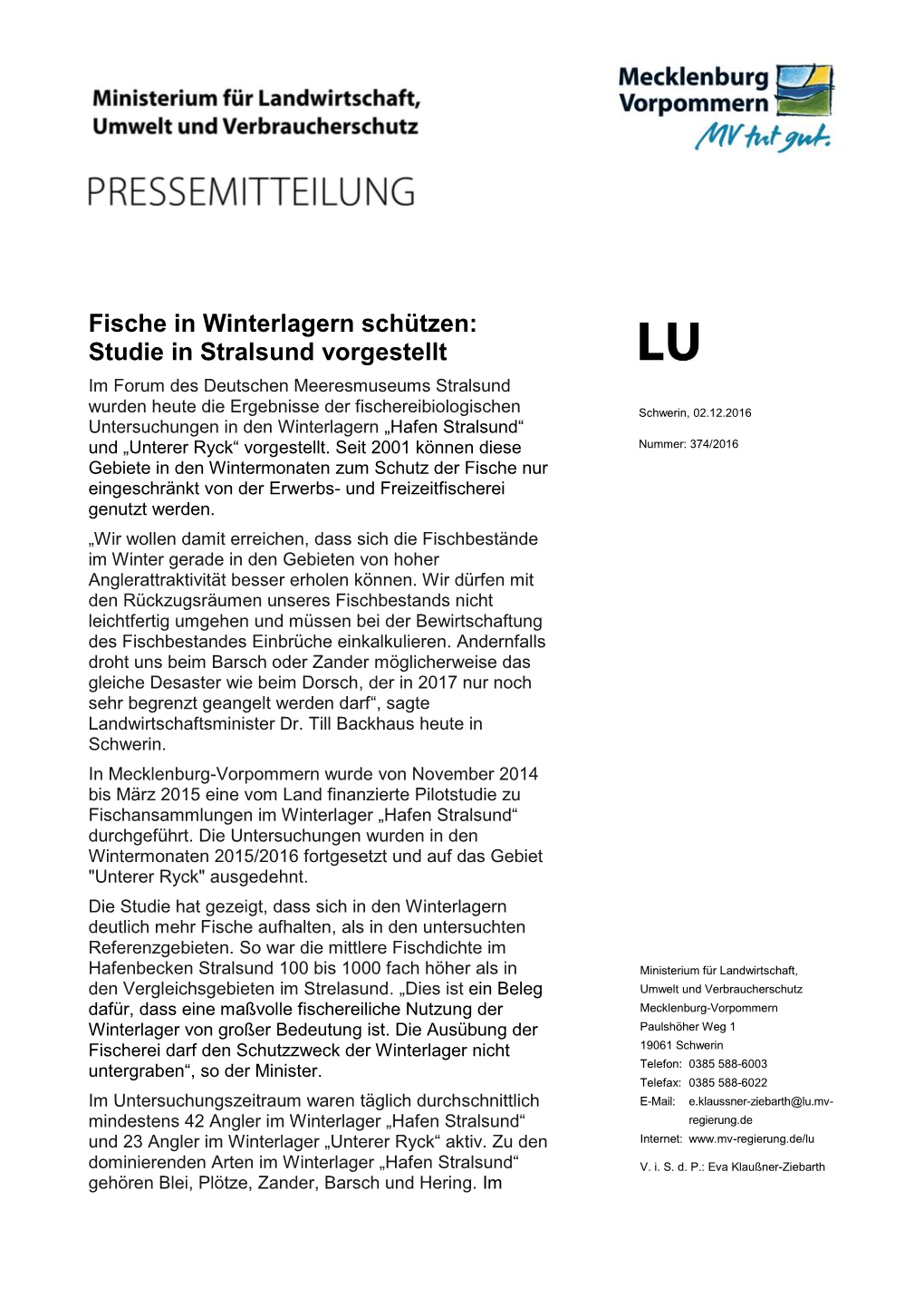 Fische in Winterlagern Schützen: Studie in Stralsund Vorgestellt