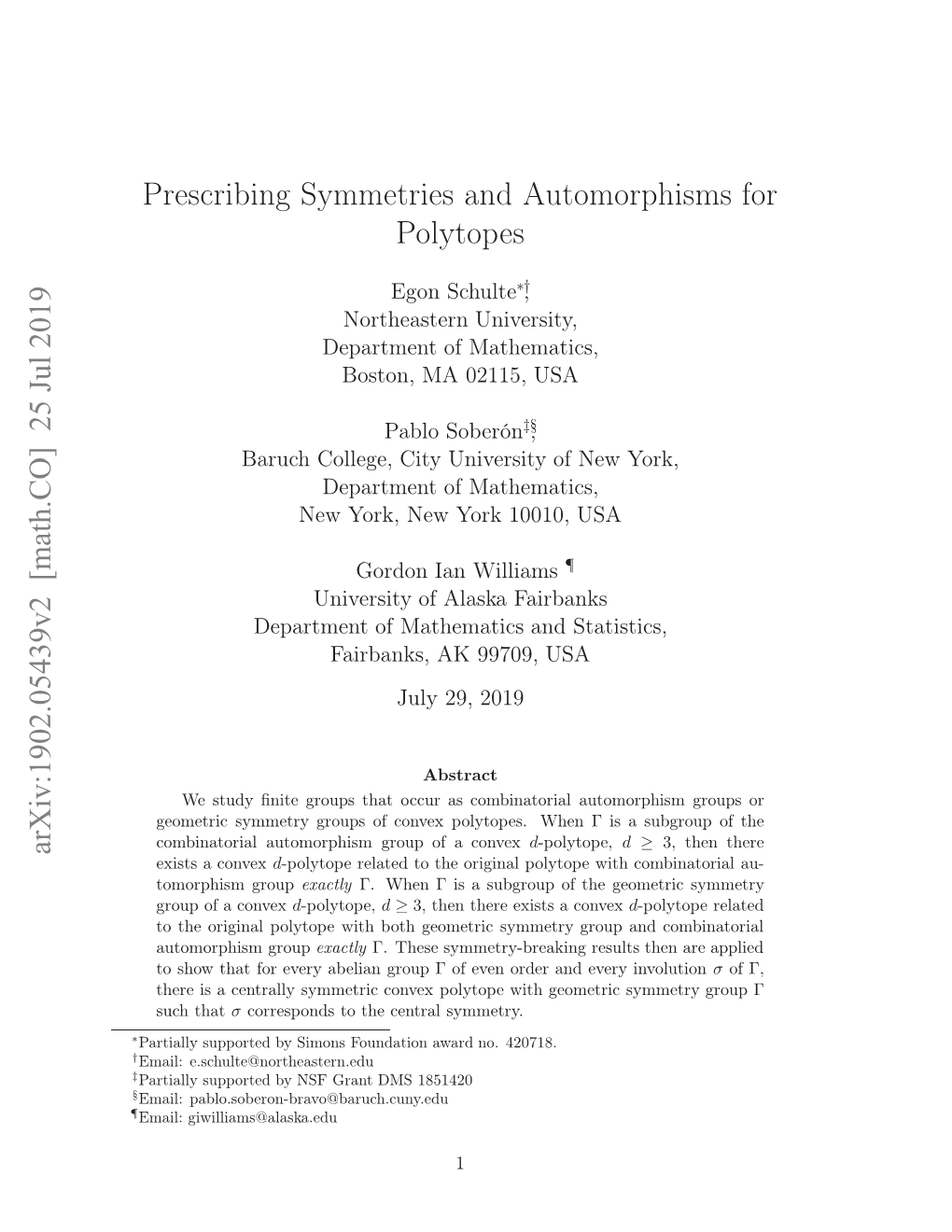Prescribing Symmetries and Automorphisms for Polytopes