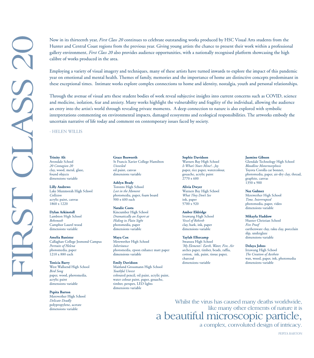 First Class 20 Artists(PDF, 81KB)