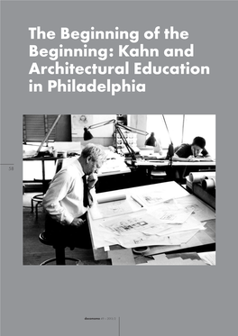 Kahn and Architectural Education in Philadelphia