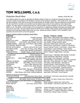 Tom Williams, C.A.S
