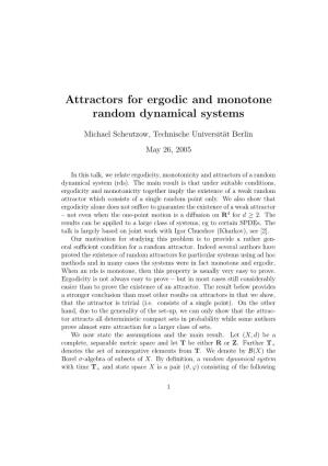 Attractors for Ergodic and Monotone Random Dynamical Systems