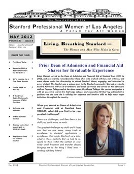 Stanford Professional Women of Los Angeles Prior Dean of Admission and Financial Aid Shares Her Invaluable Experience