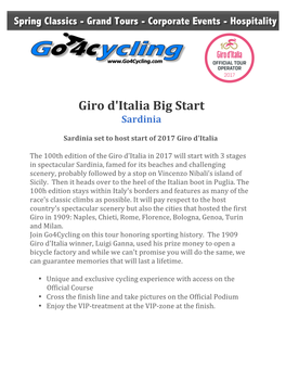 Giro D'italia Big Start Sardinia