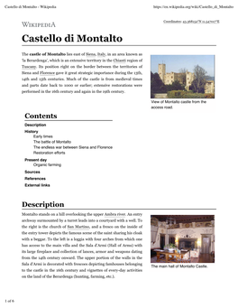 History of Castello Di Montalto Agriturismo Vacation Rentals In