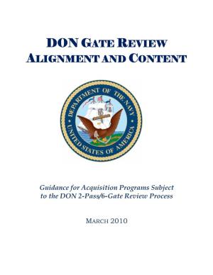Don Gate Review Alignment and Content