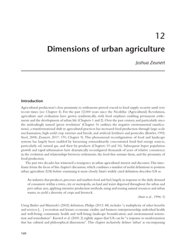 Dimensions of Urban Agriculture