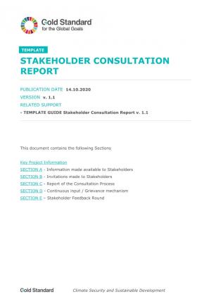 Stakeholder Consultation Report