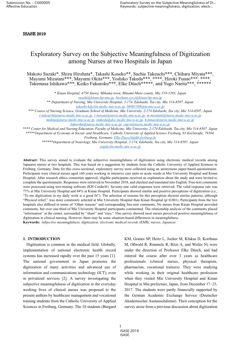 International Symposium on Affective Science and Engineering