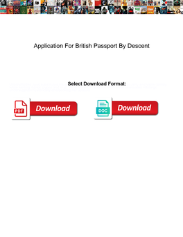 Application for British Passport by Descent