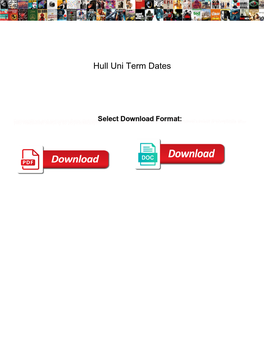 Hull Uni Term Dates