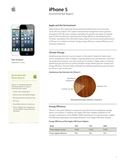 Iphone 5 Environmental Report