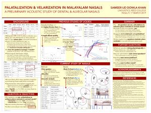 Palatalization & Velarization in Malayalam Nasals