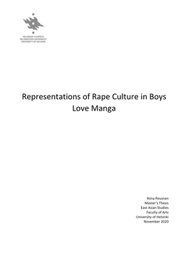Representations of Rape Culture in Boys Love Manga