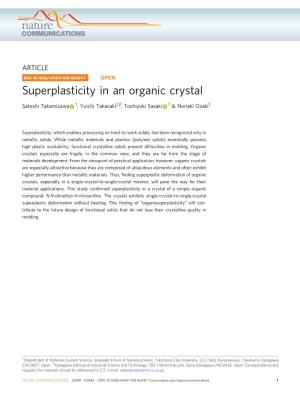 Superplasticity in an Organic Crystal