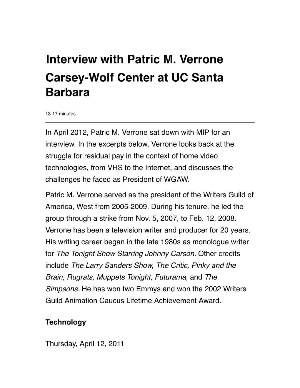 Patric Verrone in Distribution Revolution: Conversations About the Digital Future of Film and Television