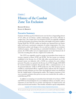 History of the Combat Zone Tax Exclusion