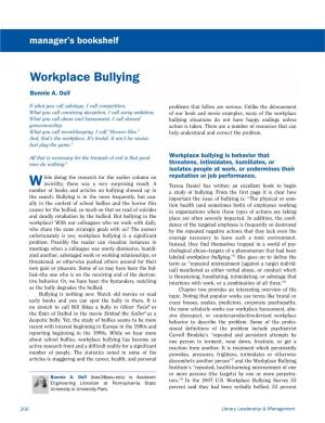 Workplace Bullying Bonnie A