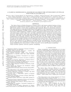 A Classical Morphological Analysis of Galaxies in the Spitzer Survey Of