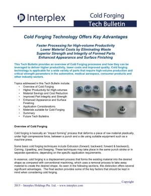 Cold Forging Technology Offers Key Advantages