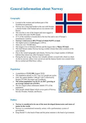 General Information About Norway