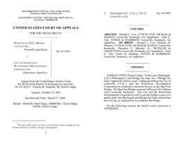 UNITED STATES COURT of APPEALS COUNSEL for the SIXTH CIRCUIT ARGUED: Donald L